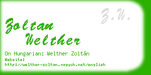zoltan welther business card